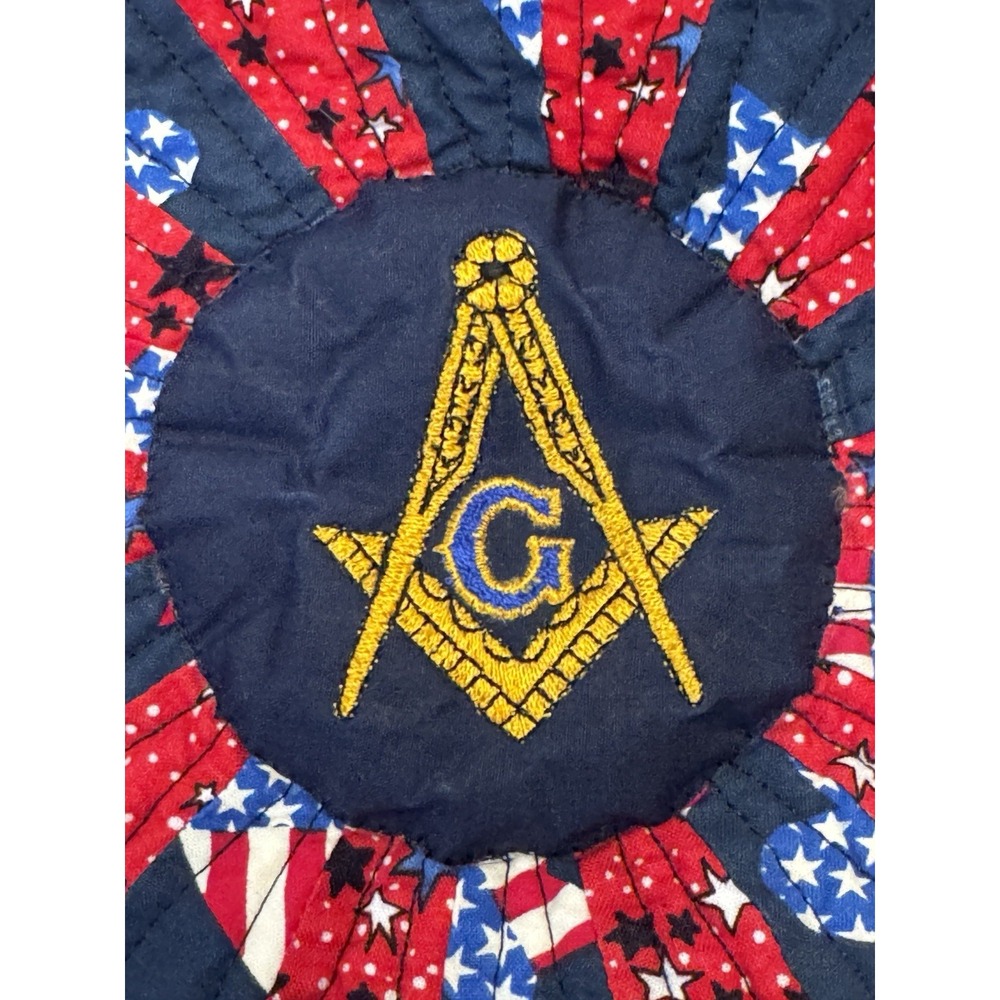 Masonic Grand Lodge of Idaho 1867 Sesquicentennial Quilted Mat Americana 14.5" - Picture 3 of 7